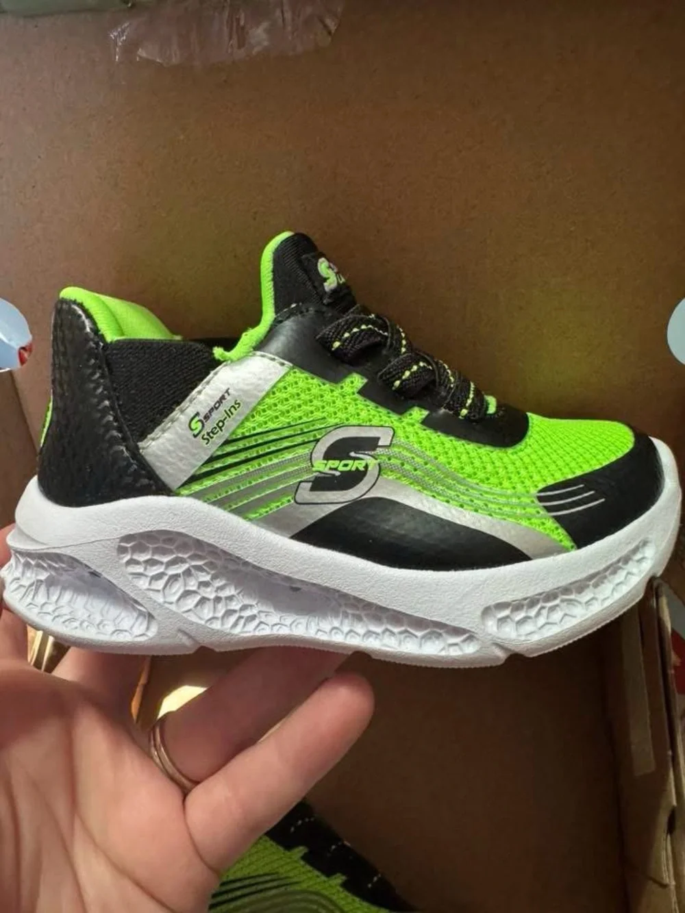 Kids' Sport Sneaker in Neon Green and Black